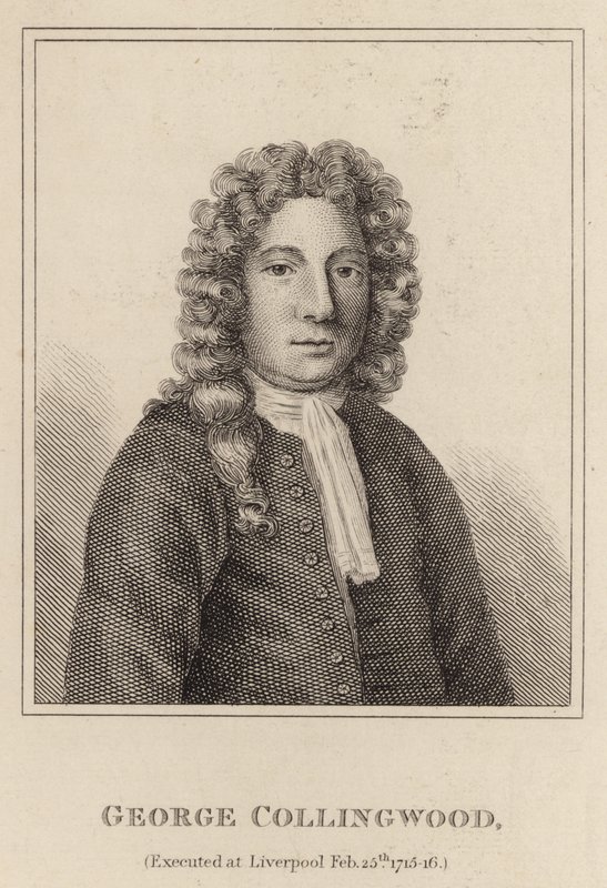 George Collingwood, stracony w Liverpoolu 25 lutego 1715-16 autorstwa English School