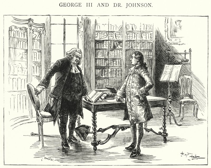 Jerzy III i dr Johnson (grawerowanie) autorstwa English School