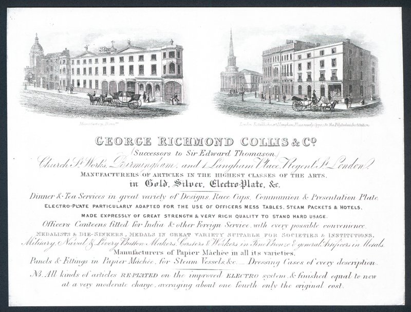 George Richmond Collis & Co, karta handlowa autorstwa English School