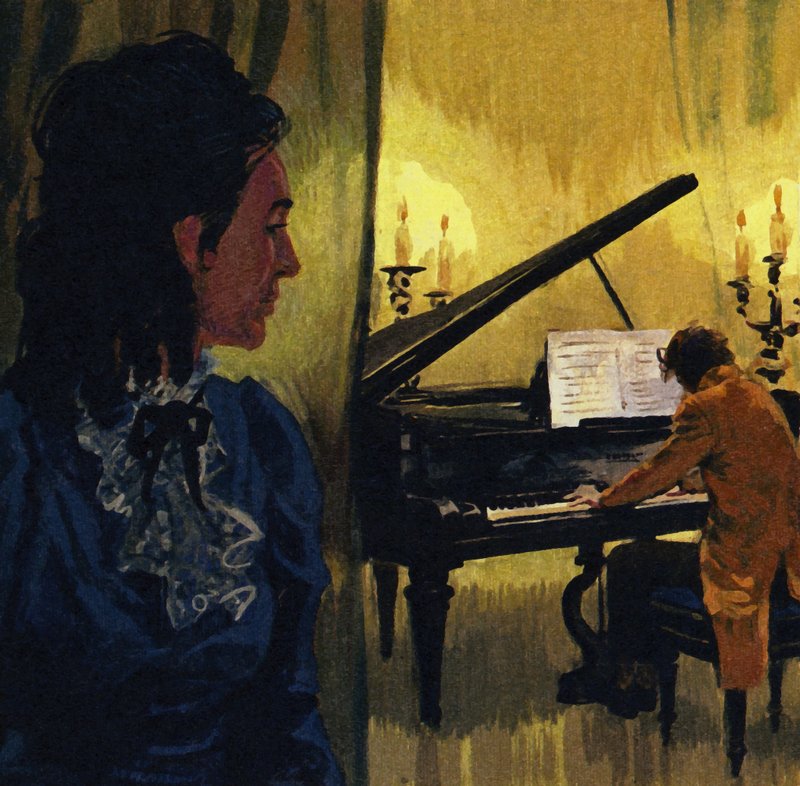 George Sand zabrała Chopina do domu w Nohant, gdzie dalej komponował autorstwa English School