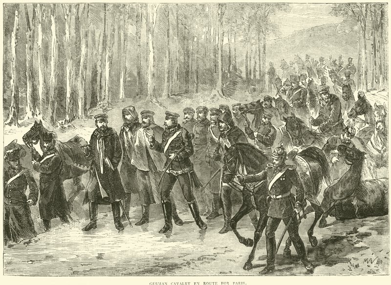 Kawaleria niemiecka w drodze do Paryża, październik 1870 autorstwa English School