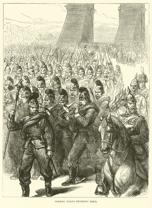 Wojska niemieckie wkraczające do Paryża, marzec 1871 autorstwa English School