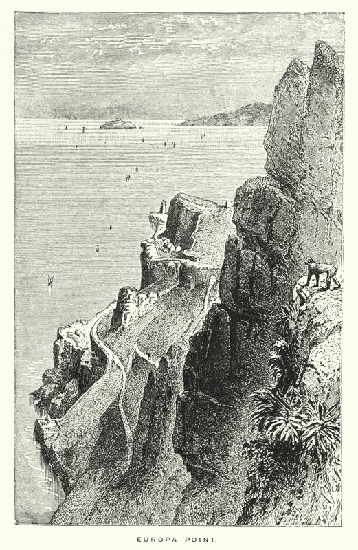 Gibraltar: Europa Point (rycina) autorstwa English School
