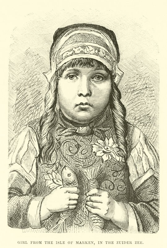 Dziewczyna z wyspy Marken w Zuider Zee autorstwa English School