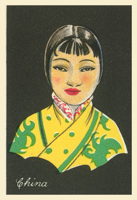 Dziewczyny z wielu krain: Chiny (kolorowa litografia) autorstwa English School
