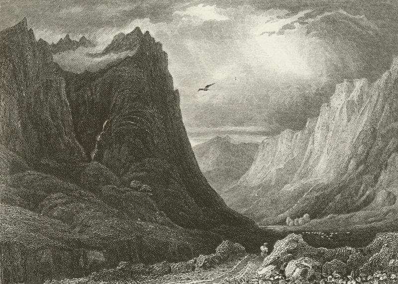 Glencoe, patrząc w dół przełęczy autorstwa English School