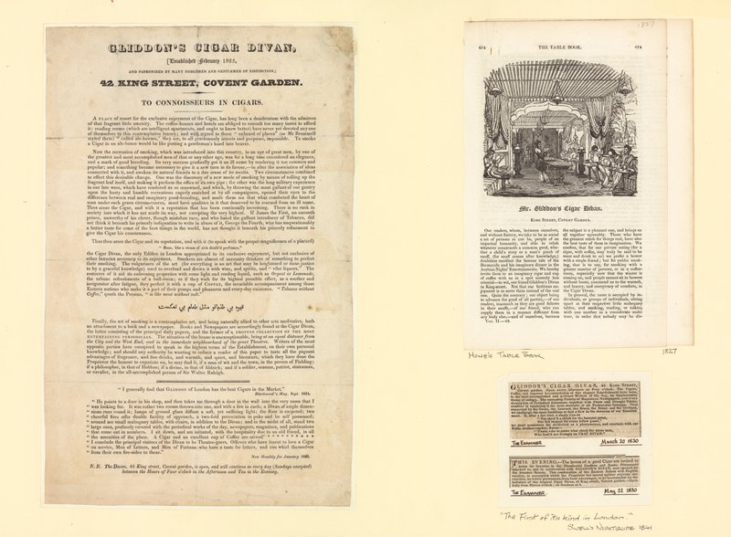 Gliddons Cigar Divan, założony w lutym 1825 r. autorstwa English School