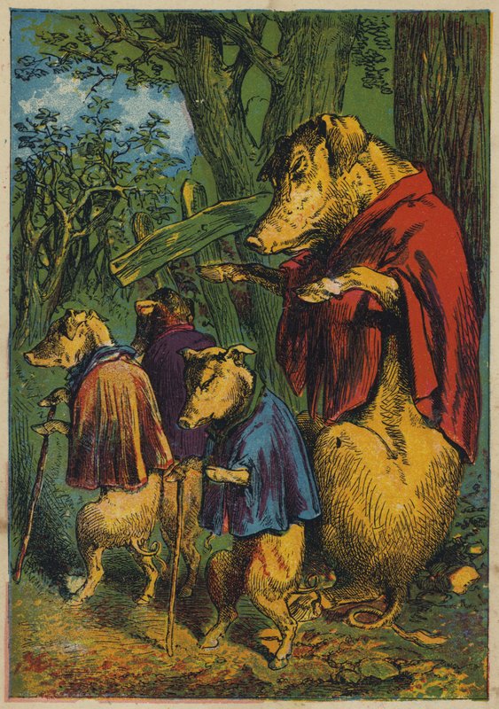 Going to Seek Their Fortunes (kolorowa litografia) autorstwa English School