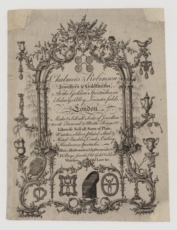 Złotnicy i złotnicy, Chalmers i Robinson, karta handlowa autorstwa English School