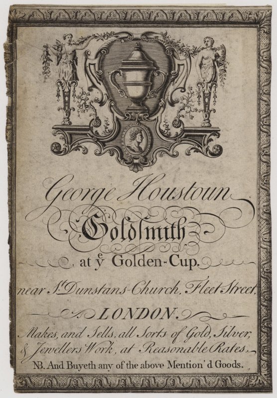 Złotnicy i złotnicy, George Houstoun, karta handlowa autorstwa English School