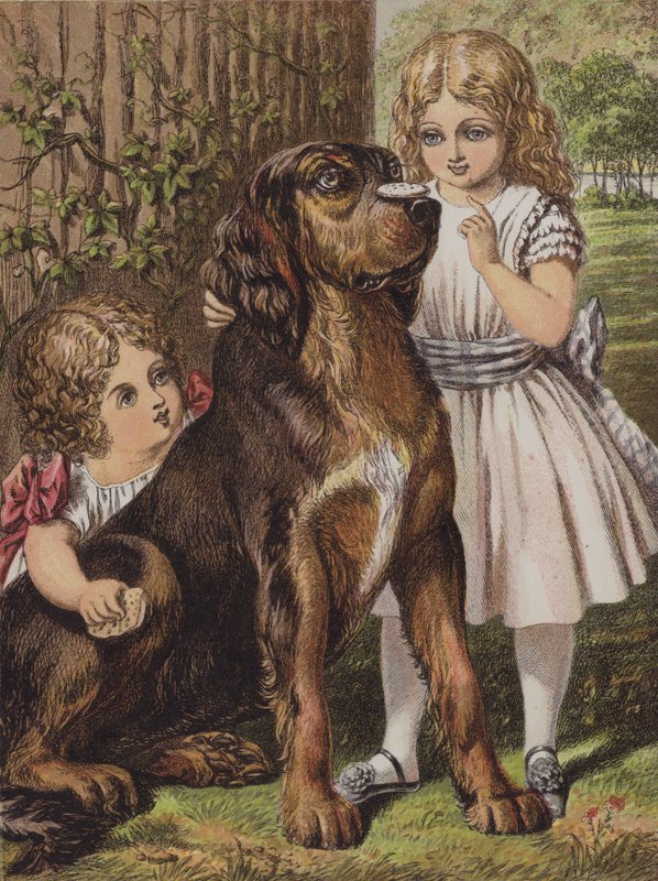 Good Dog Dash (kolorowa litografia) autorstwa English School
