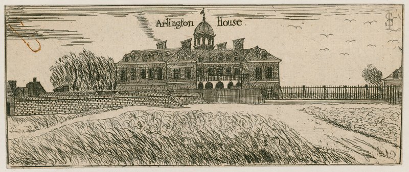 Goring House, później Arlington House, na miejscu Pałacu Buckingham autorstwa English School