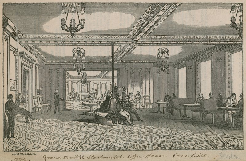 Grand British and Continental Coffee House, Cornhill autorstwa English School