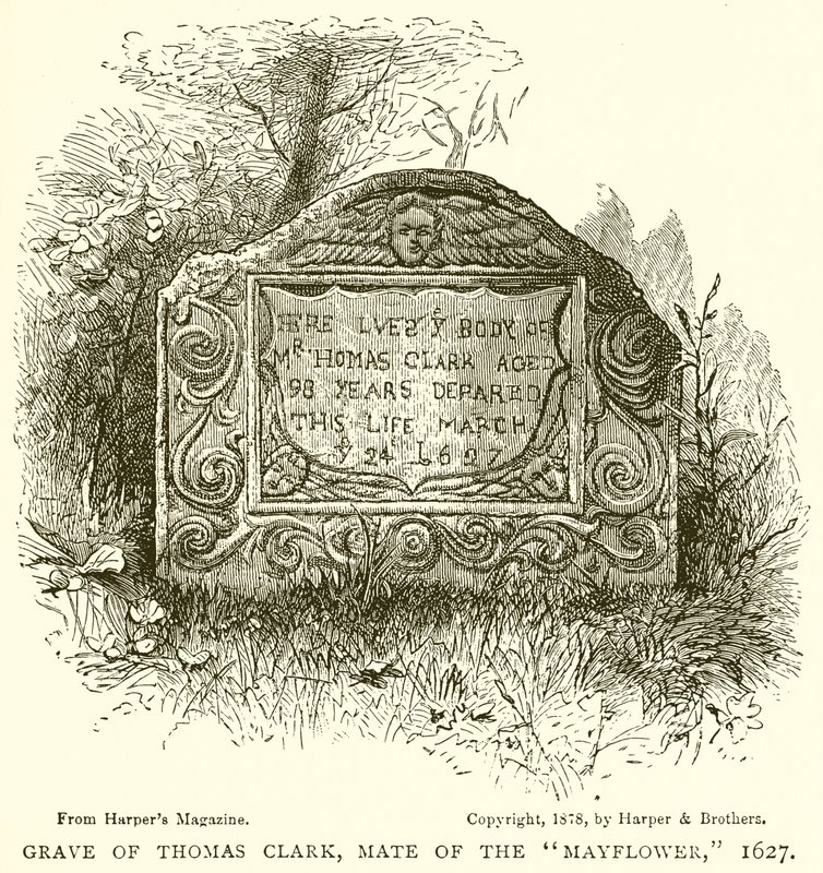 Grób Thomas Clark, Mate of Mayflower, 1627 autorstwa English School
