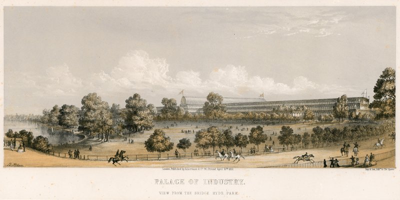 Wielka Wystawa, 1851, Z mostu, Hyde Park autorstwa English School