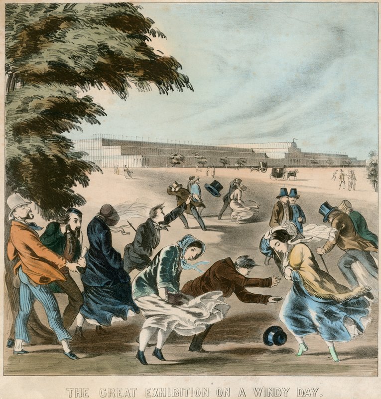 Wielka wystawa w wietrzny dzień, 1851 autorstwa English School