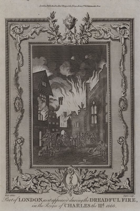 Wielki pożar Londynu, 1666 autorstwa English School