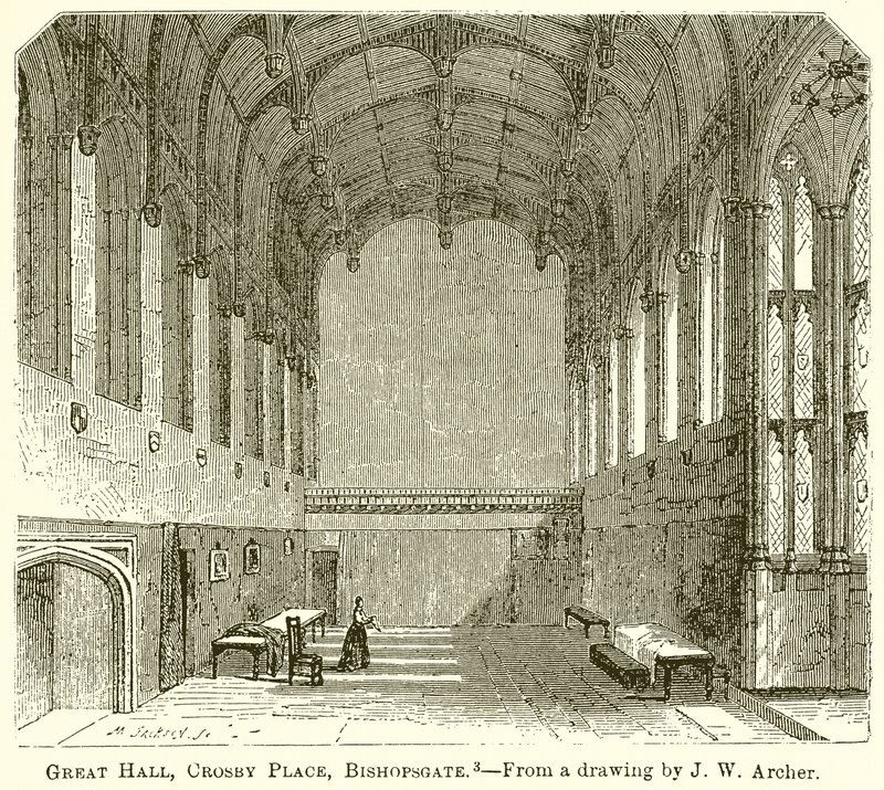 Wielka Sala, Crosby Place, Bishopsgate autorstwa English School