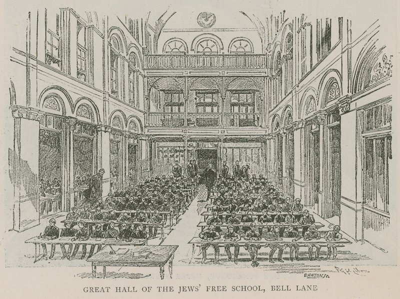 Wielka Sala Wolnej Szkoły Żydów, Bell Lane, Londyn autorstwa English School