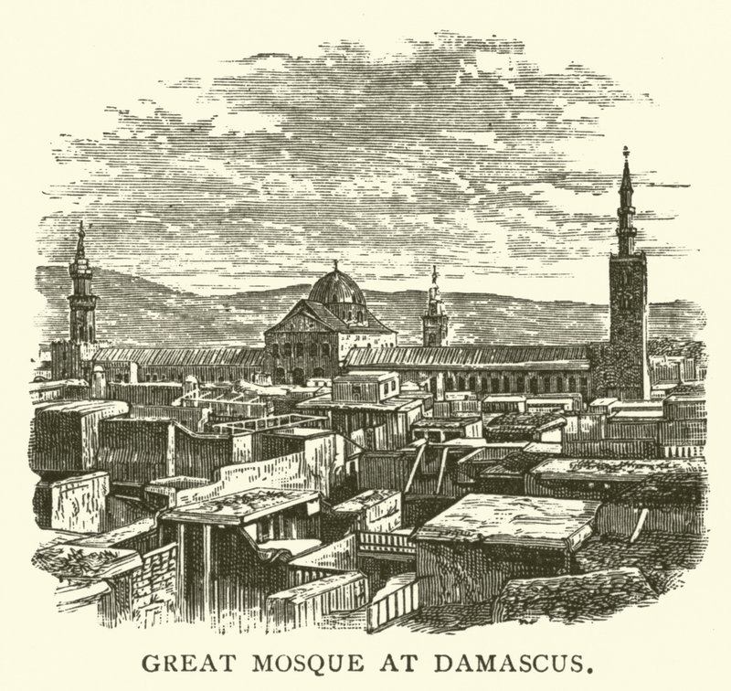 Wielki Meczet w Damaszku (grawerowanie) autorstwa English School