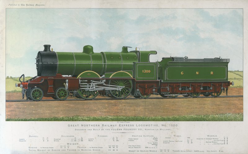 Wielka lokomotywa Northern Express autorstwa English School