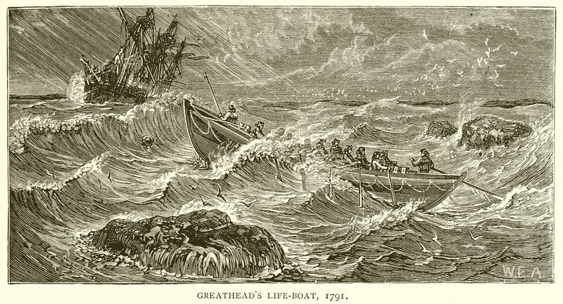Łódź ratunkowa Greatheads, 1791 autorstwa English School