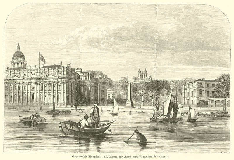 Szpital w Greenwich, dom dla starszych i rannych marynarzy autorstwa English School