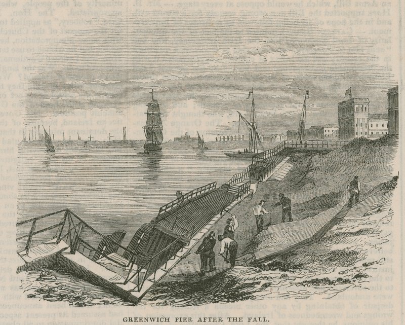 Greenwich Pier po upadku autorstwa English School