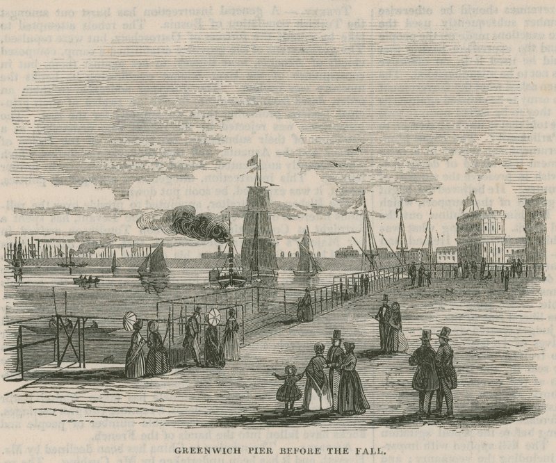 Greenwich Pier przed upadkiem autorstwa English School