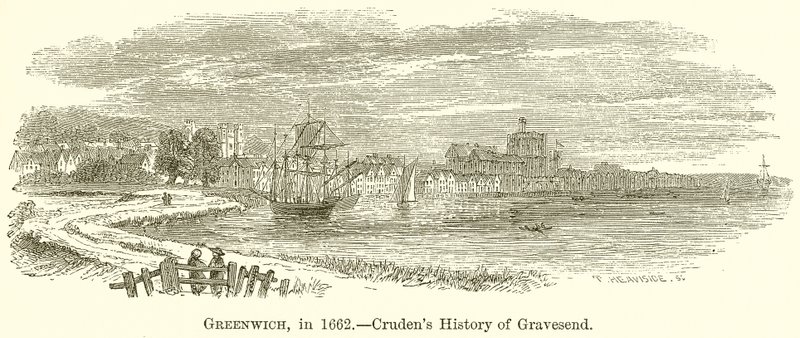 Greenwich, w 1662 r. — Crudens Historia Gravesend autorstwa English School