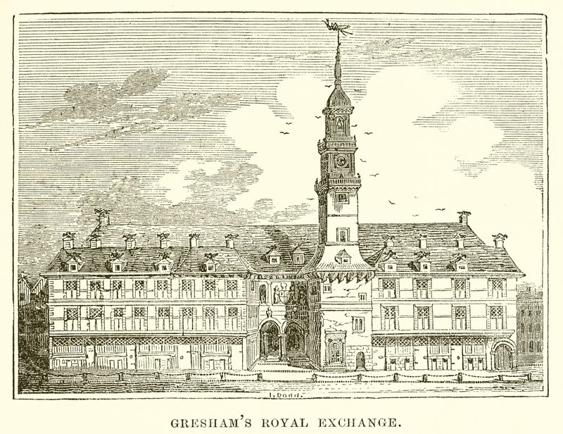 Greshams Royal Exchange autorstwa English School