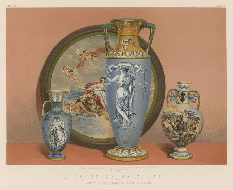 Grupa Majoliki przez panów J Wedgwood and Sons, Etruria autorstwa English School