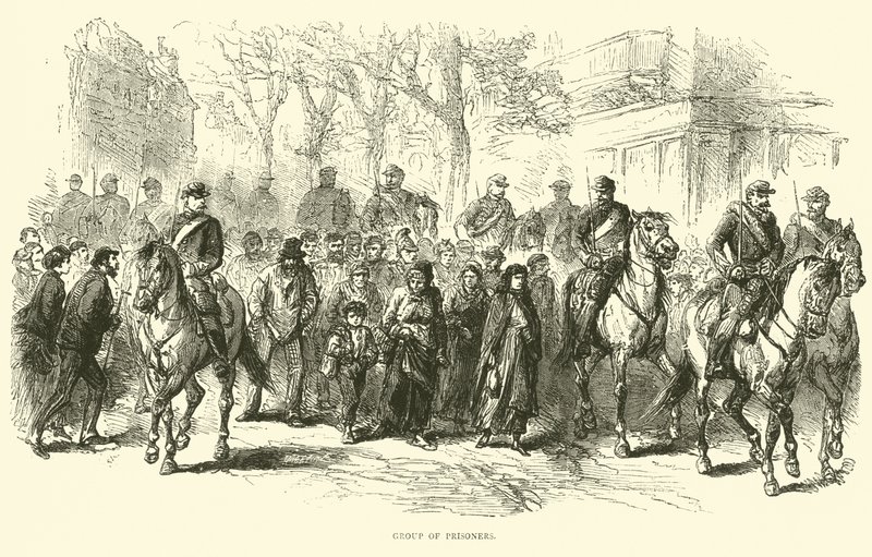 Grupa więźniów, kwiecień 1871 autorstwa English School