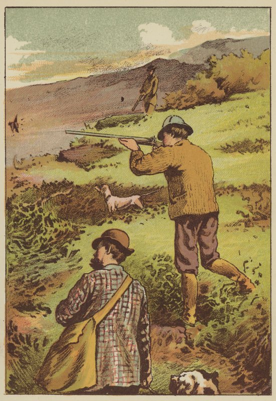 Strzelanie do cietrzew (kolorowe grawerowanie) autorstwa English School