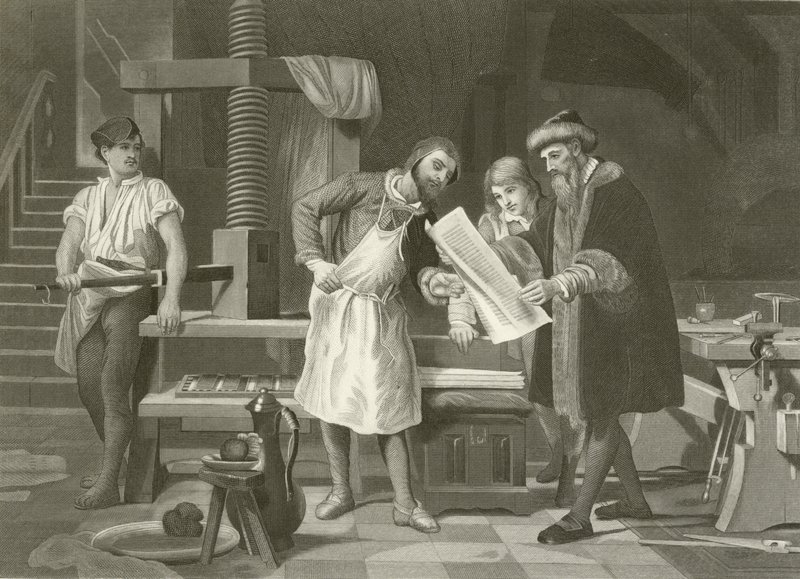 Gutenberg 1400-1468 autorstwa English School