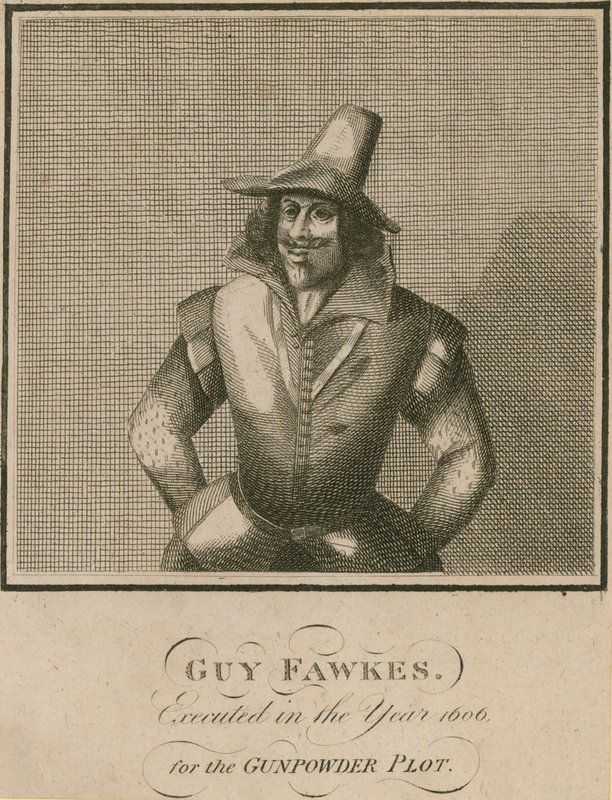 Guy Fawkes, stracony w 1606 roku za spisek prochowy autorstwa English School