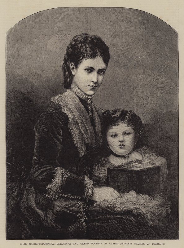 HIH Marie-Feodorovna, Cesarevna i Wielka Księżna Rosji, księżna Dagmar z Danii (rycina) autorstwa English School