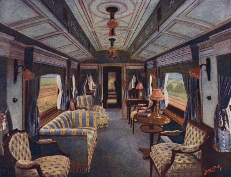 HM The Queens Day Compartment, Royal Saloon, Londyn i North Western Railway autorstwa English School