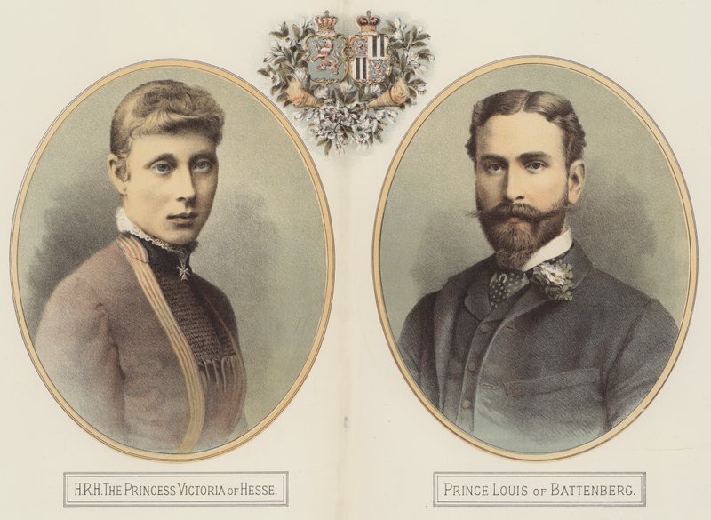 JKW Księżniczka Wiktoria Hesji i Książę Ludwik Battenberg (kolor lito) autorstwa English School