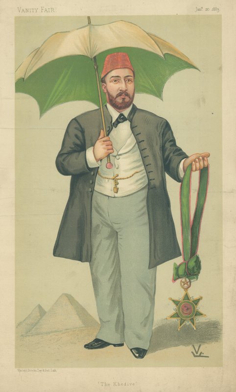 H H Mehemed Tewfik-Pasza, Khedive z Egiptu, The Khedive, 20 stycznia 1883, komiks Vanity Fair autorstwa English School