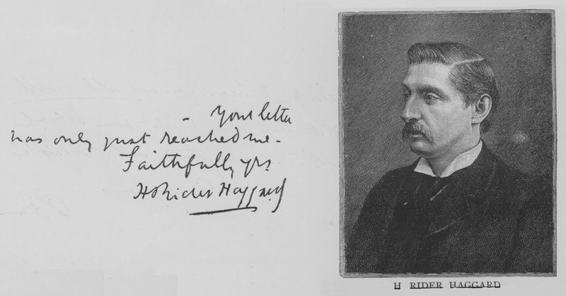 H Rider Haggard (grawerowanie) autorstwa English School
