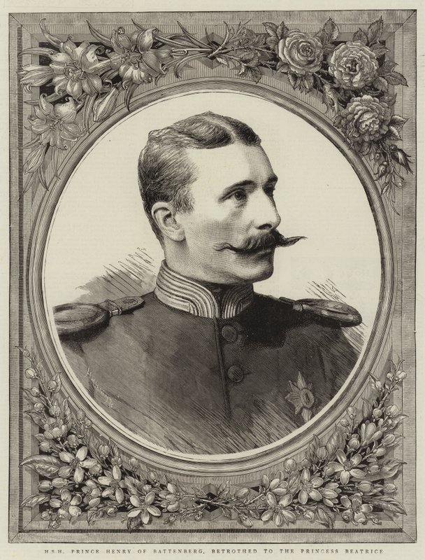 H S H Książę Henryk z Battenberg, Zaręczony z księżniczką Beatrice (rycina) autorstwa English School