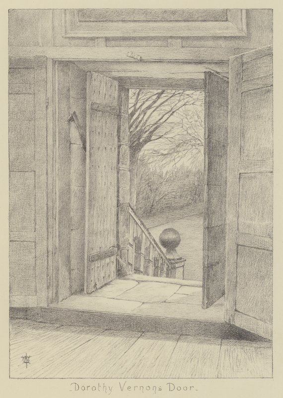 Haddon Hall, drzwi Dorothy Vernon (lito) autorstwa English School