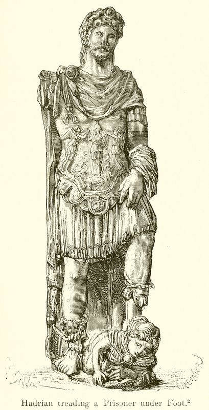 Hadrian depczący więźnia pod stopą autorstwa English School