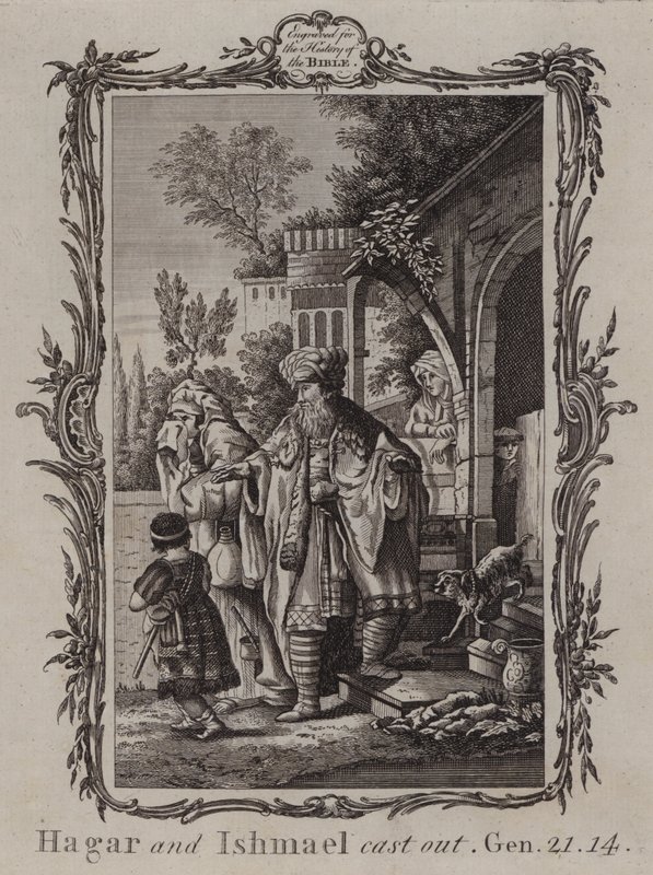 Hagar i Ismael wypędzeni (rycina) autorstwa English School