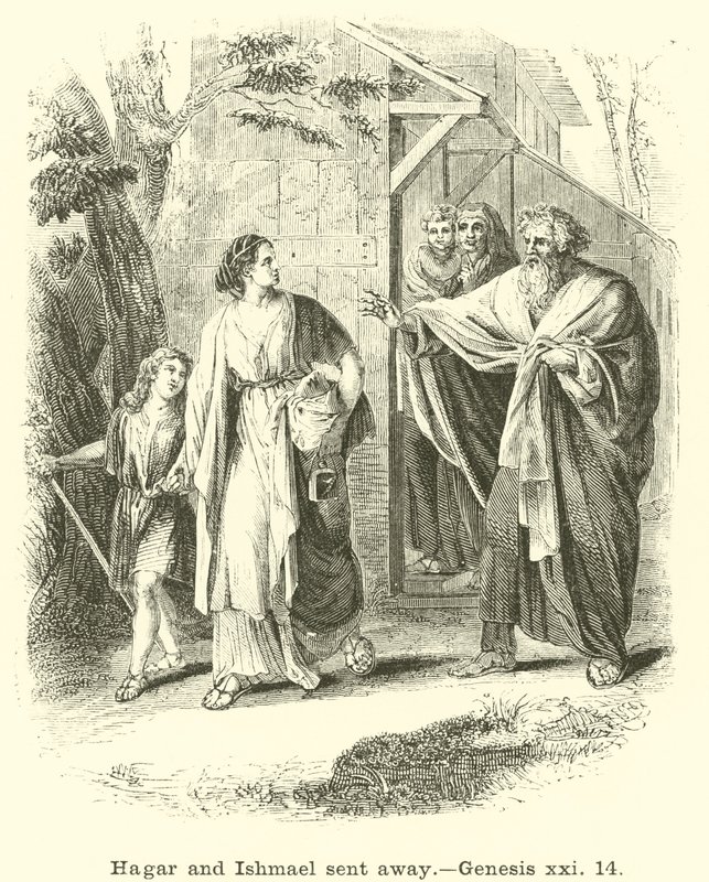 Hagar i Ismael odesłani, Genesis, XXI, 14 autorstwa English School