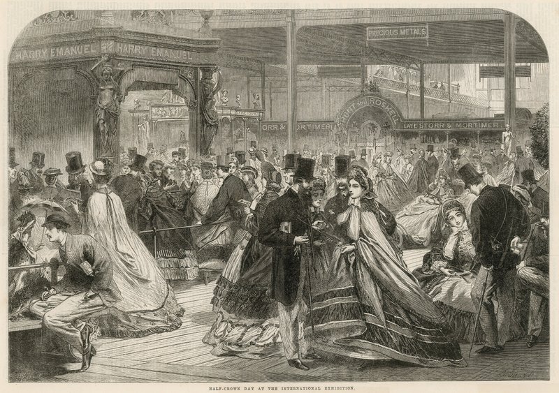 Dzień pół korony na Międzynarodowej Wystawie 1862 autorstwa English School