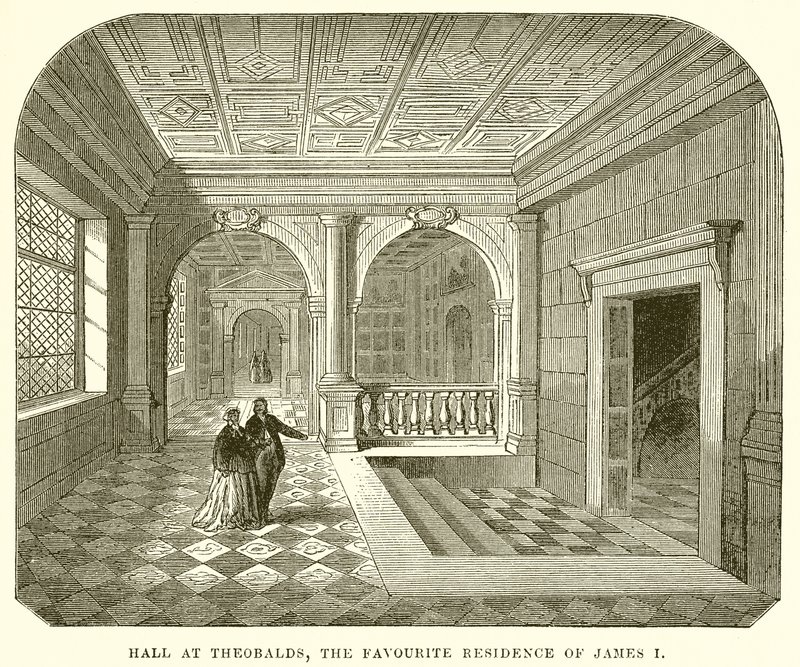Hall w Theobalds, ulubionej rezydencji Jamesa I autorstwa English School