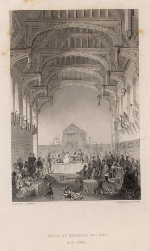 Hall of Eltham Palace w AD 1365 autorstwa English School