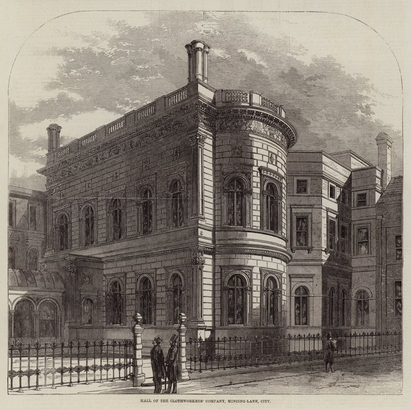 Hala Zakładu Sukienniczego, Zaułek Mielenia, Miasto (rycina) autorstwa English School